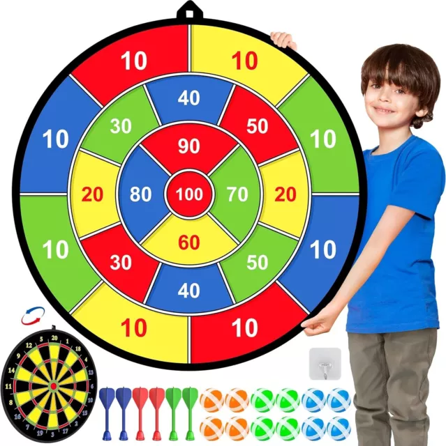 🔥 Doppelseitige Dartscheibe 🔥 Kinder Game Mit 12 klebrigen Bällen 6 Darts 🔥