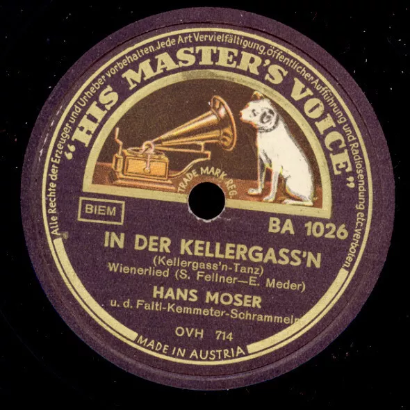 HANS MOSER In der Kellergassen/ Onkel in Grinzing   78rpm Schellackplatte S7609