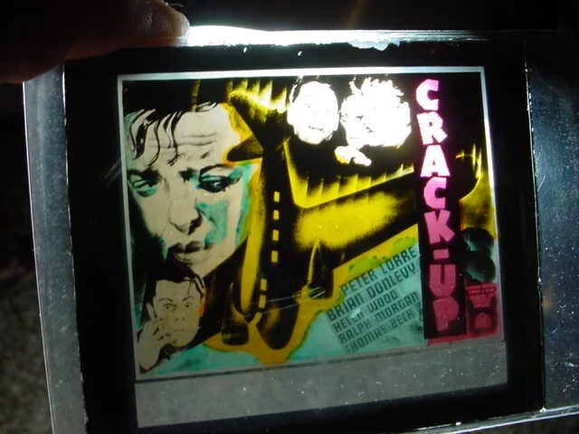 Advertising Movie Theatre Magic Lantern? Glass Slide "Crack-Up" Peter Lorre