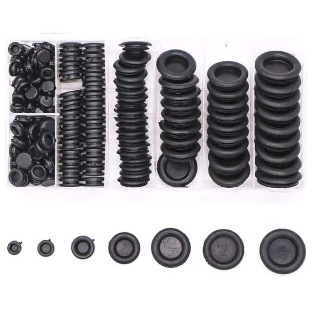 Black Rubber Grommet Kit 170Pcs Waterproof Sealing for Decoration Purposes