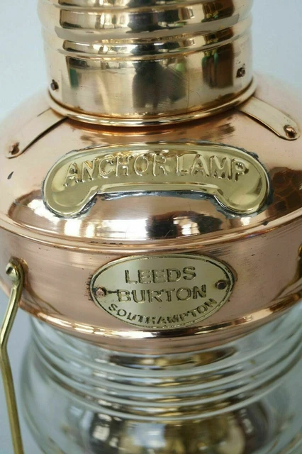 Kupfer Messing Anker Öl Lampe Nautisch Maritim Schiff Laterne Boot Antik Licht 3