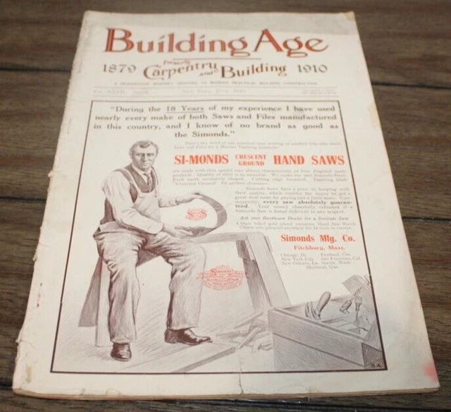 Antique June, 1910 BUILDING AGE MAGAZINE Architecture ADS++ Tools