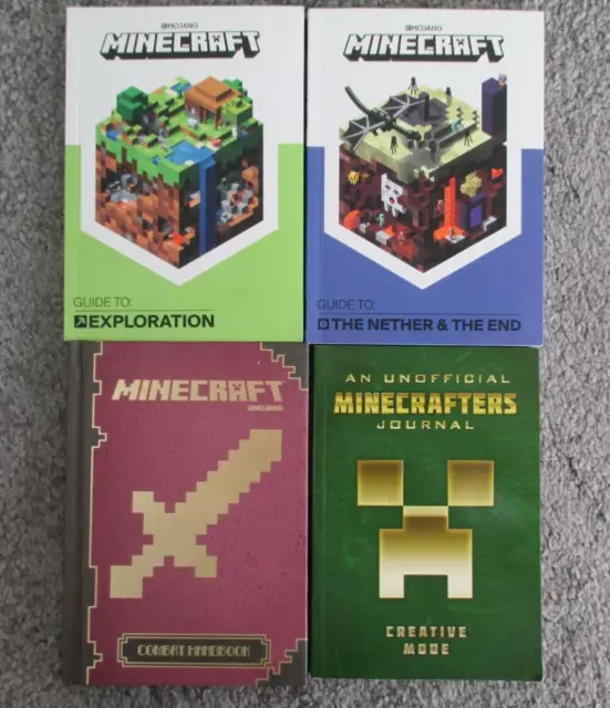 Minecraft 4 Book Bundle Guide to Exploration/Nether & The End/Combat Handbook