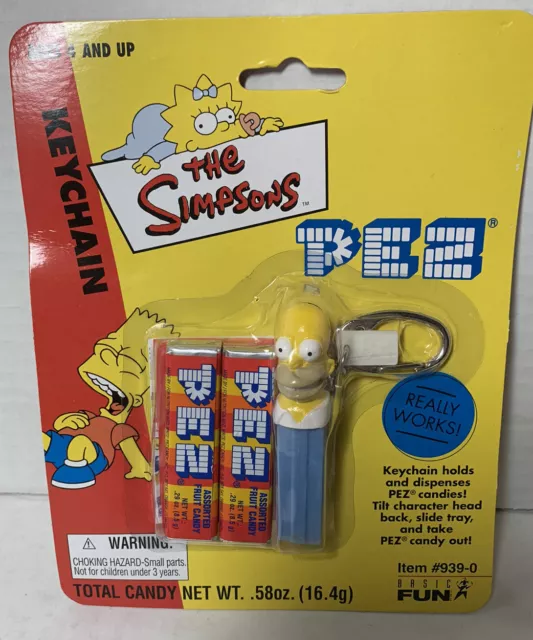 The Simpsons 2001 Mini PEZ Keychain Lot Homer, Marge, Bart