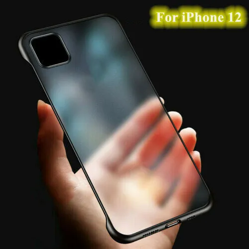 For iPhone 12 Mini 12 Pro Max Ultra Thin Frameless Case Transparent Matte Cover