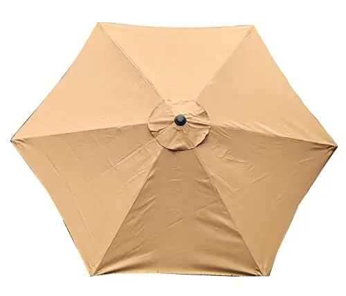 Replacement MEDIUM COFFEE/TAUPE STRONG & THICK Umbrella Canopy for 9ft 6 Ribs