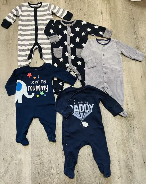 🌈 Baby Boy 0-3 Months Bundle Rompers Unisex Girl Sleepsuits Next