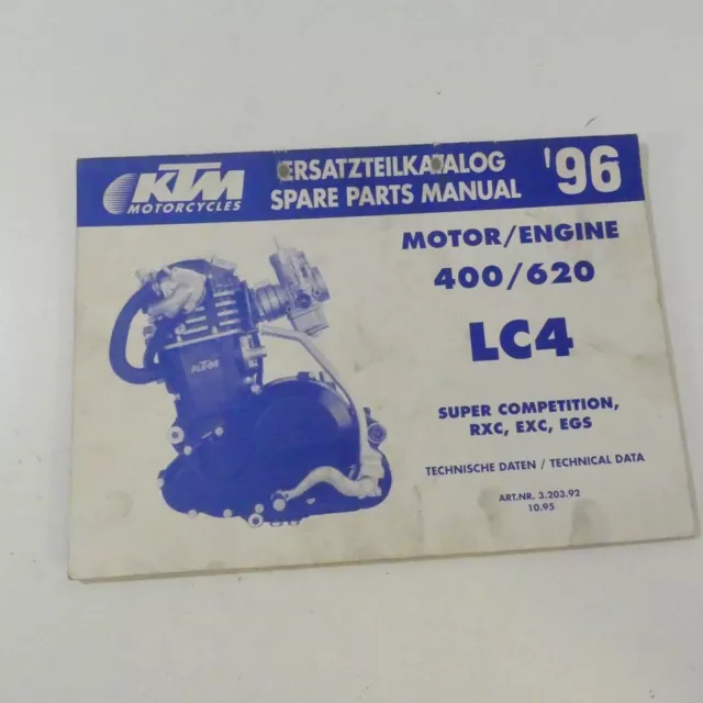 KTM 400 620 LC4 Engine Spare Parts Catalog Parts Catalog Manual 1996 A4051