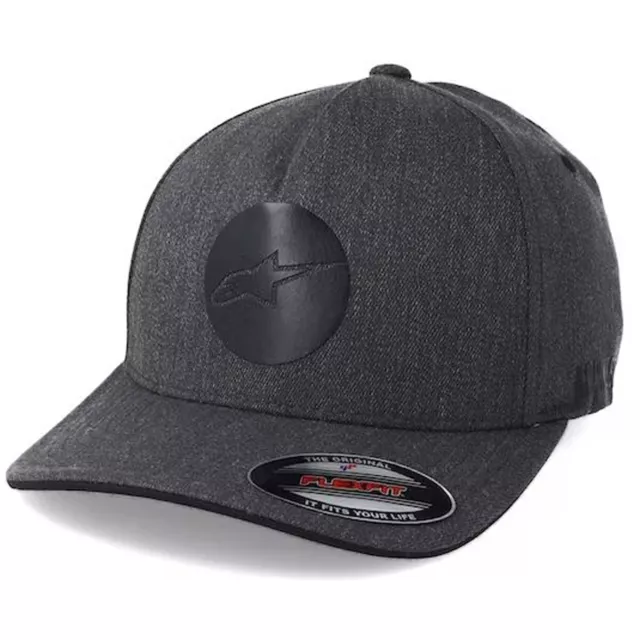 Alpinestars Mens Dot Flexfit Back Baseball Cap Hat Charcoal Heather Large/XLarge