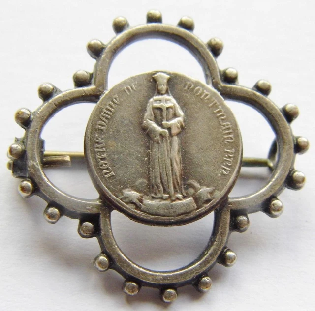 MEDAILLE RELIGIEUSE ANCIENNE " Sainte Vierge " - argent massif émaillé