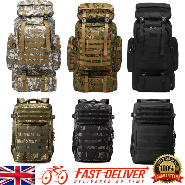 45L-80L Tactical Military Hiking Camping Backpack Trekking Rucksack Outdoor Bag