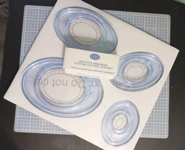 Creative Memories Custom Cutting System Cutting Mat 2 blade Cartridges & Ovals