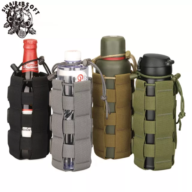 0.8L Outdoor Tactical Water Bottle Pouch Molle Drinking Canteen Cover Kettle Bag