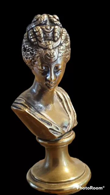 Sceau à cacheter en bronze argenté à l'effigie d'un buste de femme à L'ANTIQUE