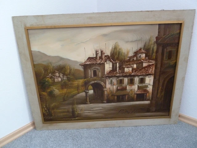 Quadro quadro 1878? 1978? Quadro da parete Pini arte artigianale tela quadro a olio?