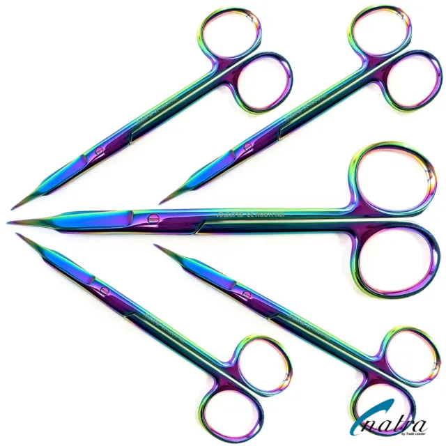 5x Goldman Fox Shears Straight 13 CM Gums Dental Surgical Micro