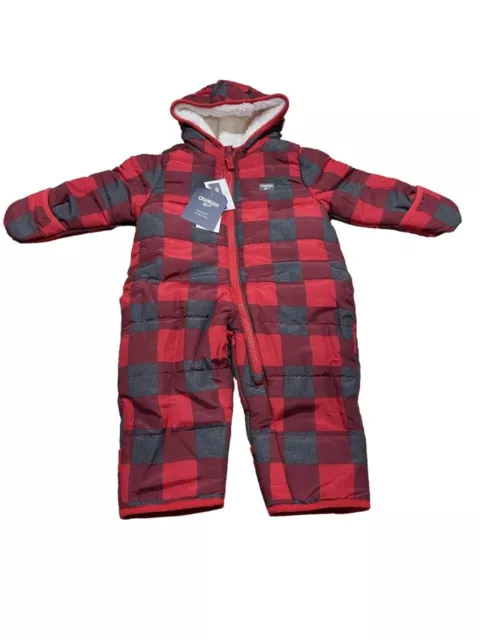 OshKosh B'gosh Baby Boys' Plaid Bunting Snowsuit Red 6-9M