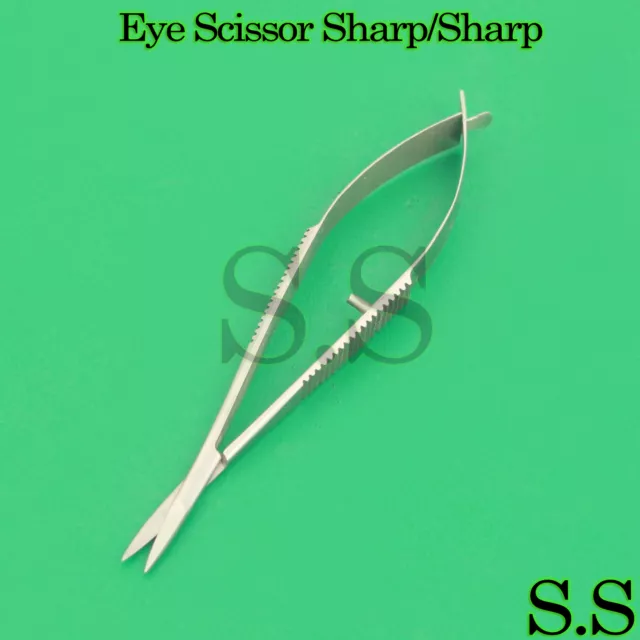 3 Pcs Micro Straight Eye Scissor Sharp/Sharp 4" Castroviejo Surgery Ophthalmic