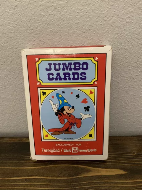 VINTAGE Disney Sorcerer Mickey Mouse Jumbo Playing Cards Disneyland World