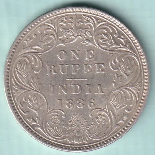 British India 1886 Victoria Empress One Rupee Silver Coin In Top Grade