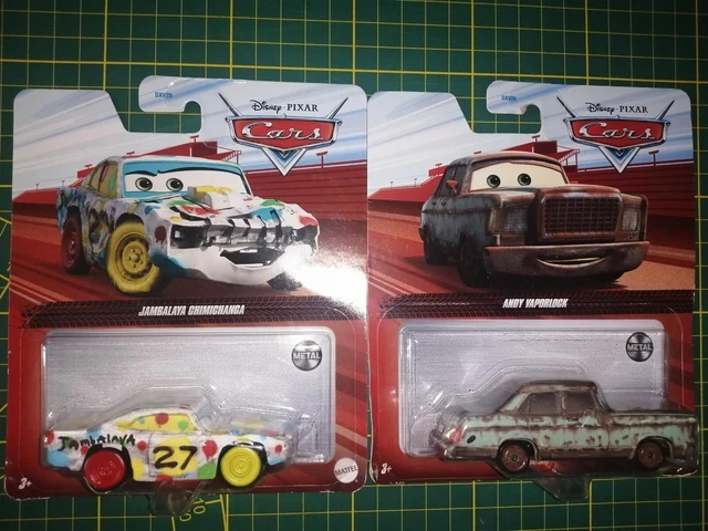 lot de 2 voitures cars disney pixar metal mattel 1/55  rare
