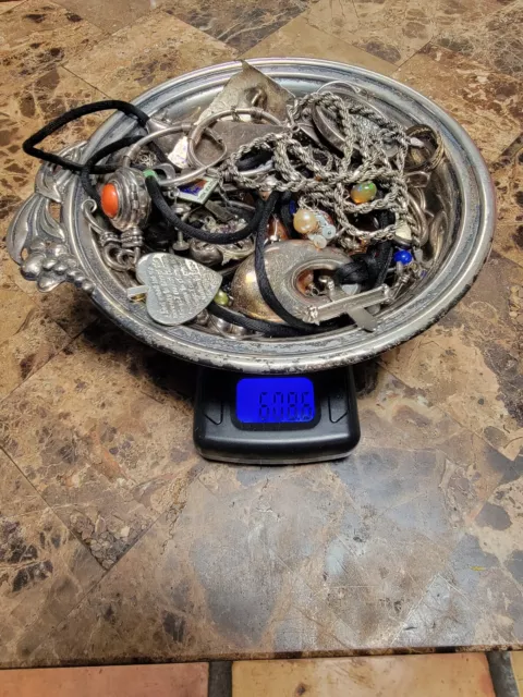 Vintage Modern Sterling Silver Scrap Use Jewelry Lot 600 Grams