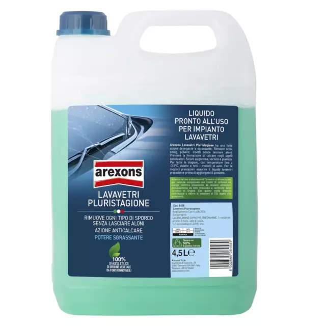 LIQUIDO TERGICRISTALLO AREXONS detergente lava vetri auto lavavetri 4,5L  EUR 9,99 - PicClick IT