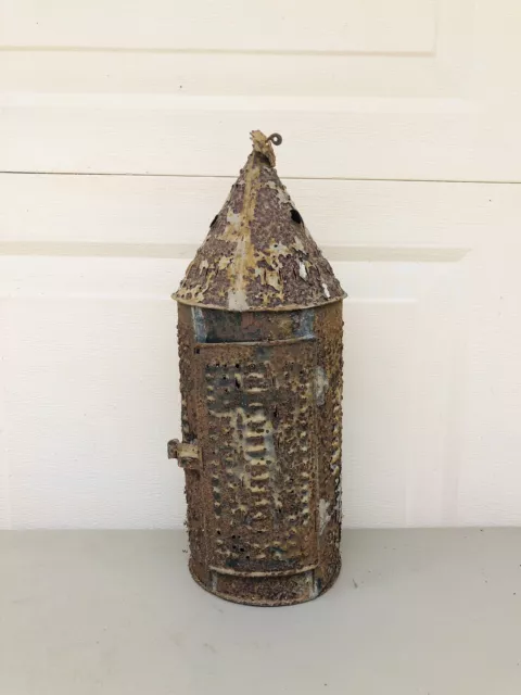 Primitive Antique Punched Tin Lantern