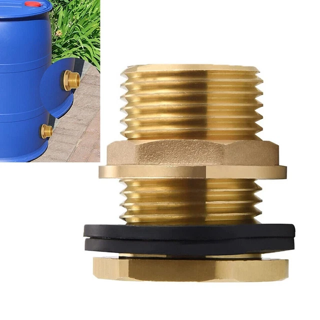 Raccord Cloison Laiton G3/4 - 10 Cm Avec Joints Silicone Pour Récupérateur D'eau Et Réservoirs