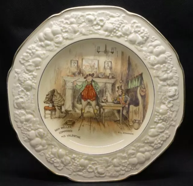 Vintage Crown Ducal Florentine Plate  - Sam Weller Composes His Valentine