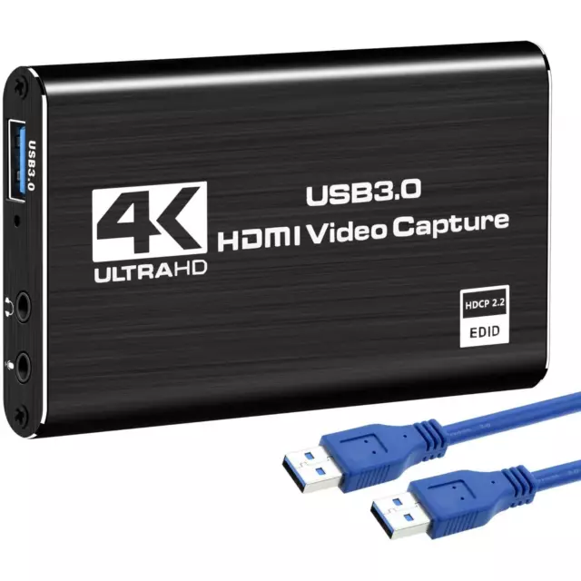 Video Capture Card USB 3.0 4K Audio Video Game Capture Device 1080P HDMI 60fps