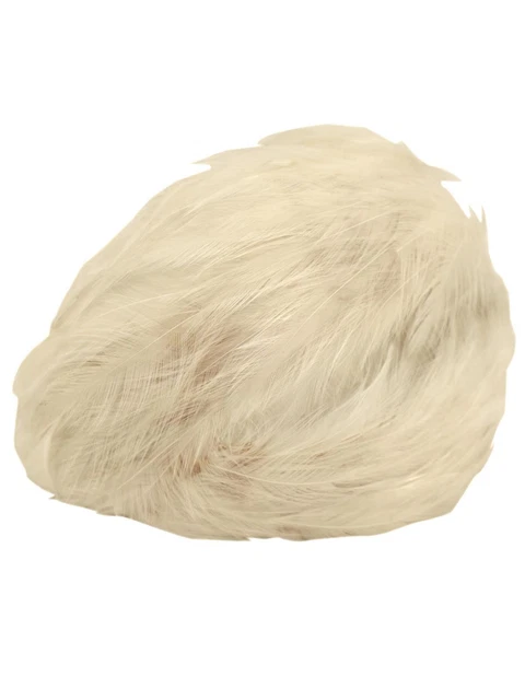 Mezzo cappello vintage metà secolo anni '40 anni '50 anni '50 anni '50 retrò in piuma crema
