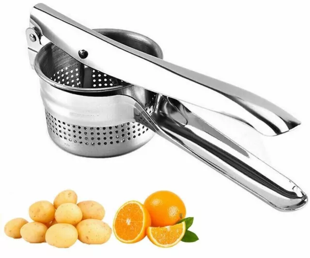 Heavy Duty Potato Ricer Stainless Steel Masher Fruit Vegetable Press