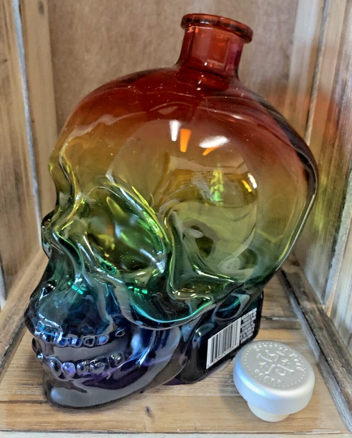 1.75L EMPTY CRYSTAL HEAD VODKA RAINBOW BOTTLE LIMITED EDITION Skull GAY PRIDE 1.75L EMPTY CRYSTAL HEAD VODKA RAINBOW BOTTLE LIMITED EDITION Skull GAY PRIDE