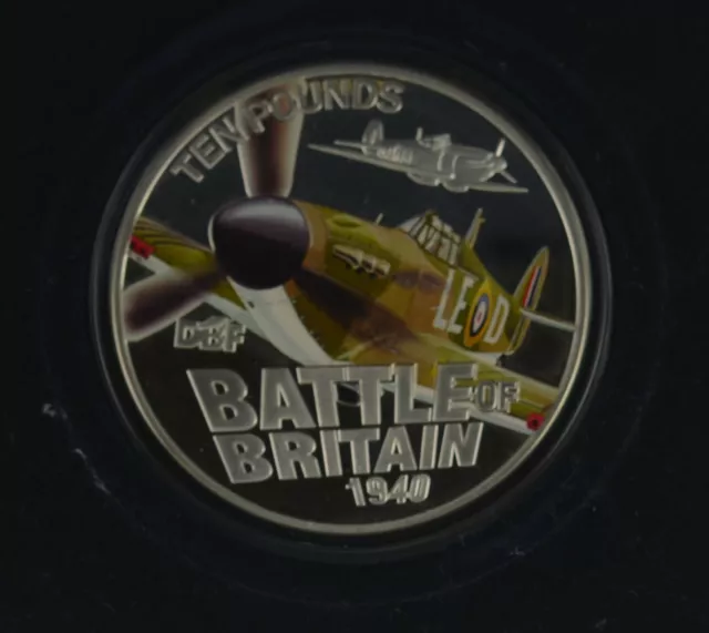 2010 GUERNSEY PROOF 70th ANNIVERSARY BATTLE OF BRITAIN 5 Oz £10 SILVER COIN