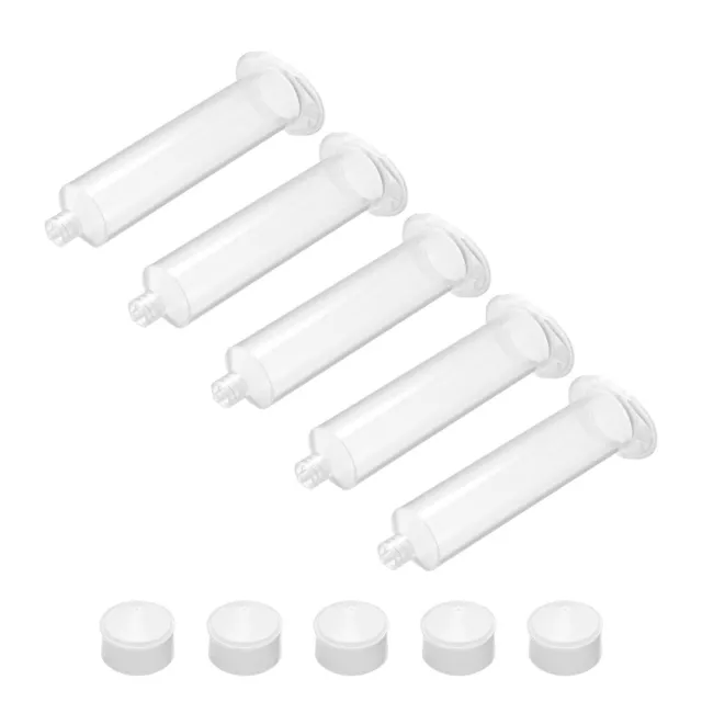 30CC/30ML Clear Adhesive Syringes Tube Sleeve with Piston for Industrial, 5 Pcs