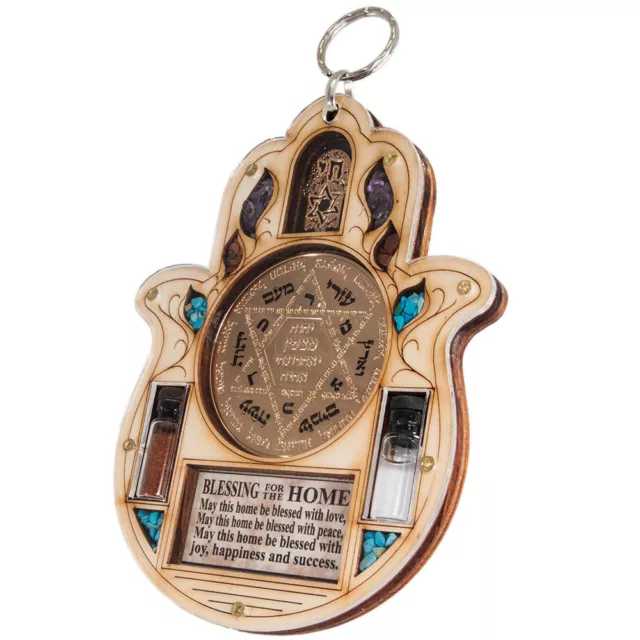 Home Blessing Hamsa Hand made Star of David and Holy Soil from Jerusalem 6" Gift