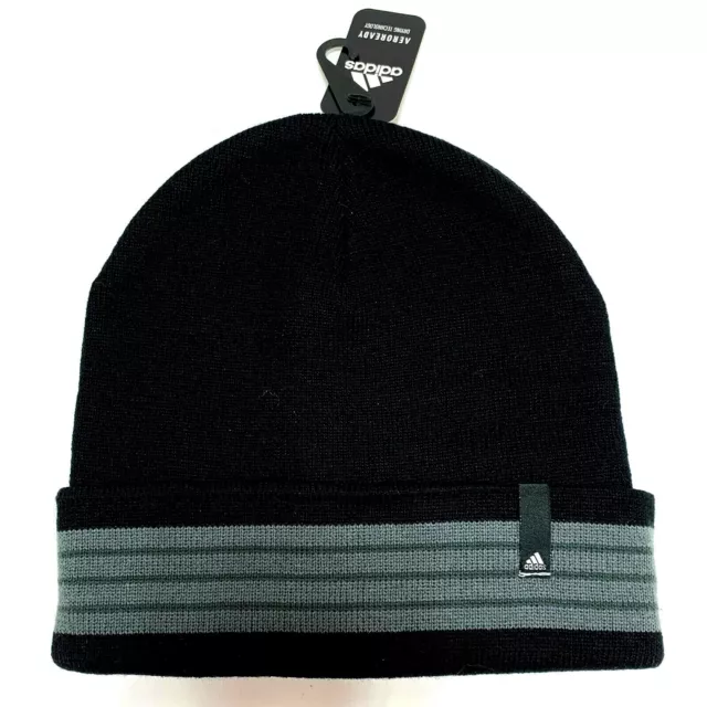 Adidas Beanie Hat Cap Black Grey AeroReady Drying Technology