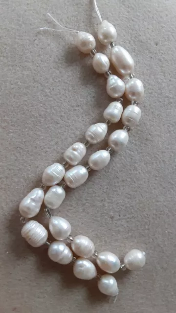 Pearl Bead Lot 2 Strands Of Freshwater Pearl Beads