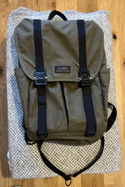TRAKKE BANNOCH BACKPACK in Olive Waxed Cotton with Cobra Quick