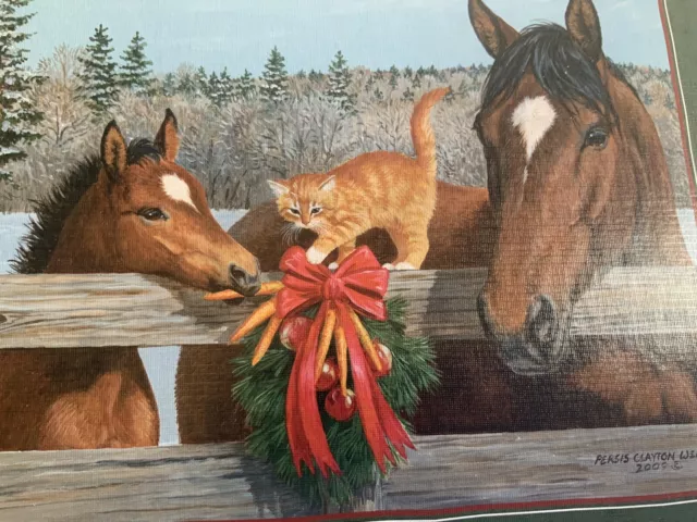 Lang Christmas Cards 18 Holiday Treats Horses & Cats NIB
