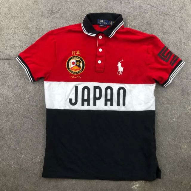 Polo Ralph Lauren Polo Shirt Men Small Red Japan Embroidered Big Pony Rugby Slim