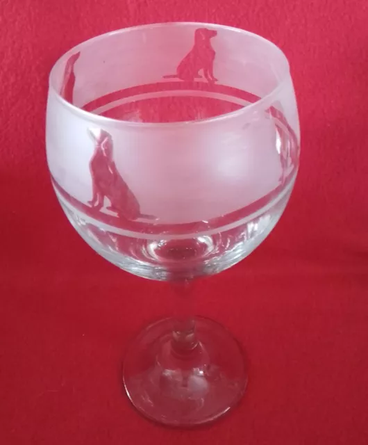 Hand Etched Gin glass Balloon, Labrador, lab, Labrador retriever, gift