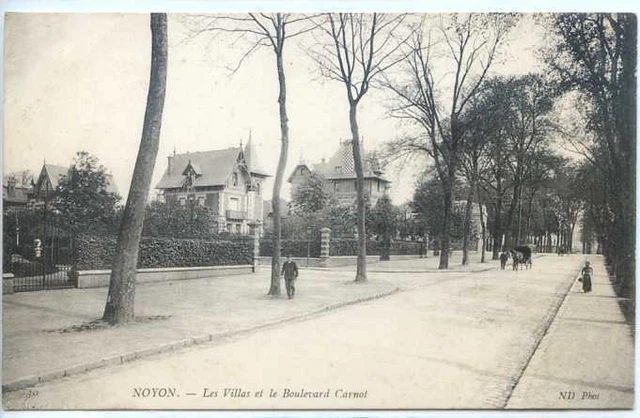 Cp 60 Oise - Noyon - Les Villas Et Le Boulevard Carnot