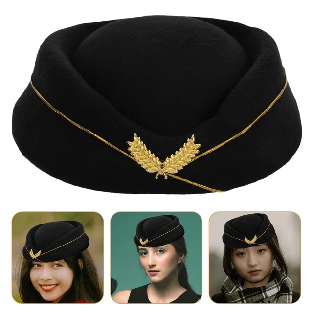 GIRLS BERET HAT Flight Attendant Accessories Cap for Women Delicate ...