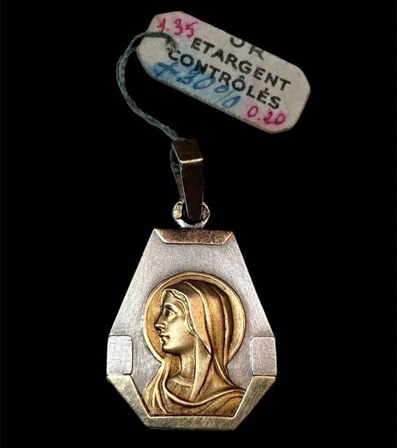 Médaille Vierge Marie De Lourdes En Acier - 4 Cm - Style Moderne Avec Roses - Expédition Depuis Lourdes