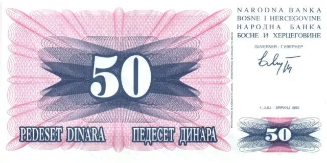 50 Dinara  Pont de Mostar - 1992