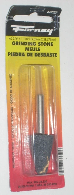 Forney 60027 Mounted Point Grinding Stone 3/4 x 1 1/8 x 1/4" Shank 3450 RPM A5