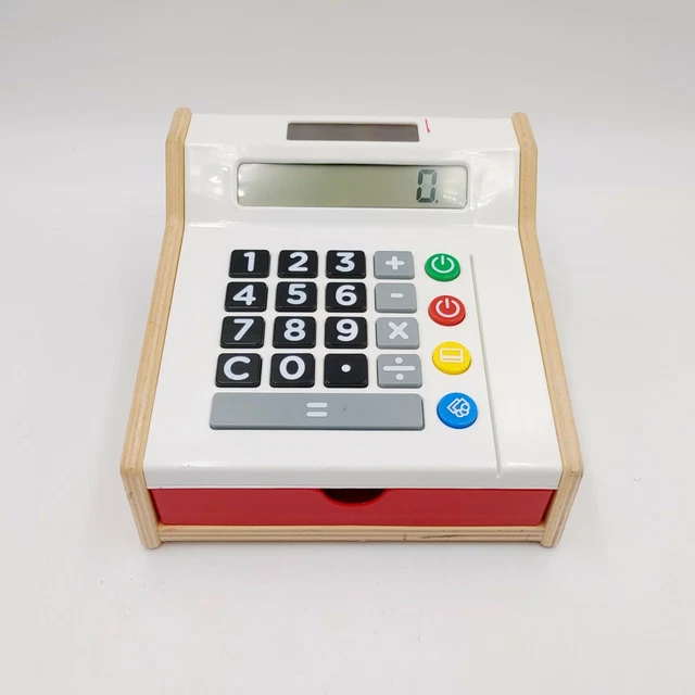 IKEA DUKTIG WOODEN Toy Cash Register Solar Calculator Pretend Play