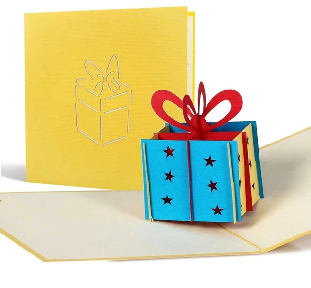 LIN Biglietto Di Natale 3D Pop-up 11,5x17 Cm - Albero E Babbo Natale - Fatto A Mano In Carta Giapponese - Con Busta
